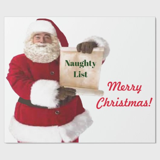 Naughty List-omslagpapier voor de kerstman Cadeaupapier (Vlak)