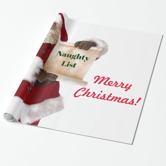 Naughty List-omslagpapier voor de kerstman Cadeaupapier (Uitgerold)