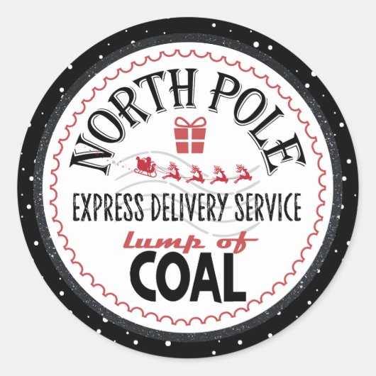 Naughty List | Steenkoolpompen van de Noordpool Ronde Sticker (Voorkant)