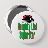 Naughty List Superstar Ronde Button 4,0 Cm (Voorkant /achterkant)