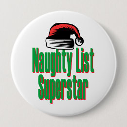 Naughty List Superstar Ronde Button 4,0 Cm