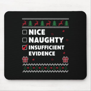 Naughty List Ugly Kerstmis Design Onvoldoende evv Muismat