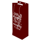 Naughty List Wijn Cadeautas (Achterkant Gekanteld)