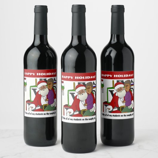 Naughty List Wijn Etiket (Flessen)