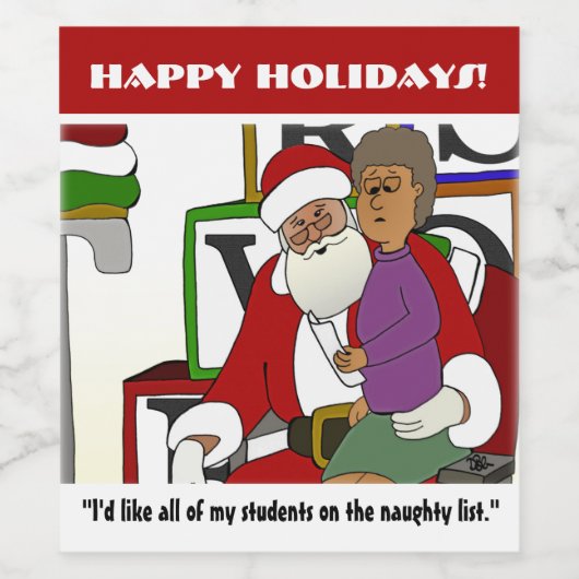 Naughty List Wijn Etiket (Enkel label)