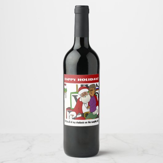 Naughty List Wijn Etiket (Voorkant)