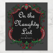Naughty List Wijn Etiket (Enkel label)