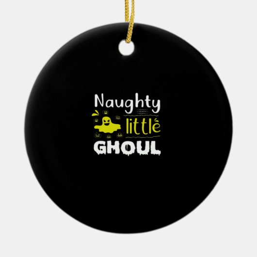 Naughty Little Ghoul Funny Halloween Design Keramisch Ornament (Voorkant)