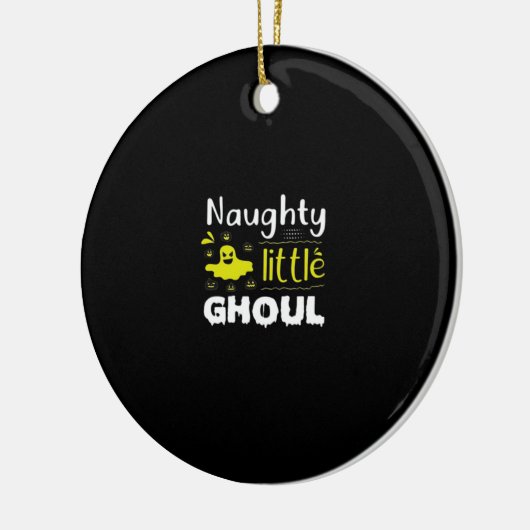 Naughty Little Ghoul Funny Halloween Design Keramisch Ornament (Links)