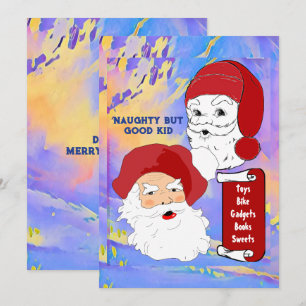 Naughty, maar de kerstman van de kerstman van goed feestdagenkaart