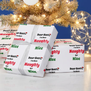 Naughty, maar mooi kerstfeest cadeaupapier