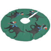 Naughty, maar mooi, zwarte Labrador kerst Imitatie Linnen Kerstboom Kleed (Gekanteld)