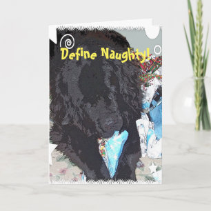 Naughty Newfoundland Kerstmis Feestdagen Kaart