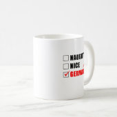 Naughty Nice Allemand Design de Noël Café Mug (Devant droit)