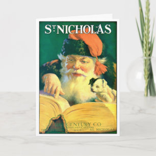 "NAUGHTY & NICE" BOEK ST. NICOLAAS W PUPPY GROET FEESTDAGEN KAART