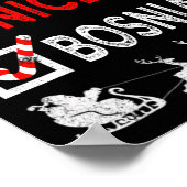 Naughty Nice Bosnian kerstpyjama Funny Santa Poster (Hoek)