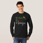 Naughty Nice Boujee  Christmas Santa Checklist T-shirt (Voorkant volledig)