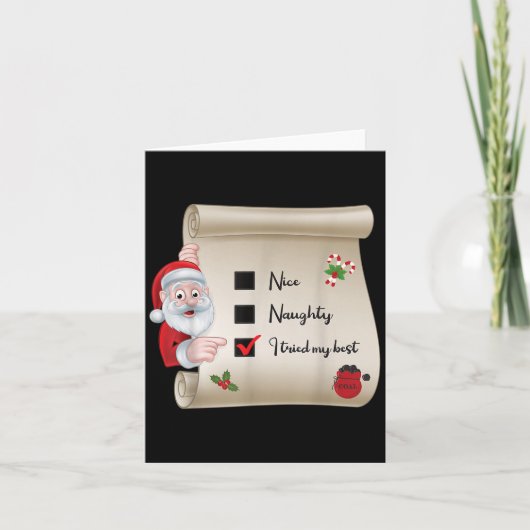 Naughty Nice Checklist I Tried My  Kaart (Voorkant)