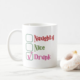 Naughty Nice Drunk Funny Holiday Christmas Mug Koffiemok