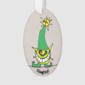 Naughty/Nice elf-versiering Ornament (voorkant)