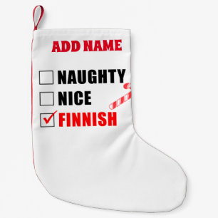 Naughty Nice Finse gepersonaliseerd Kleine Kerstsok