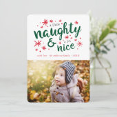 Naughty & Nice Funny Carte photo de vacances (Debout devant)