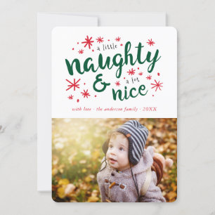 Naughty & Nice Funny Carte photo de vacances