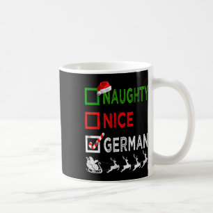 Naughty Nice German Kerstpyjamas Funny Santa Koffiemok