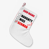 Naughty Nice German Personalized Kleine Kerstsok (Voorkant (Hangend))