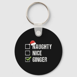 Naughty Nice Ginger Redhead Santa Hat Ierse Christ Sleutelhanger
