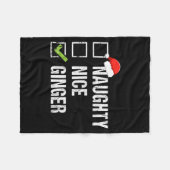 Naughty Nice Ginger Redhead Santa Hat Irish Christ Fleece Deken (Voorkant (Horizontaal))