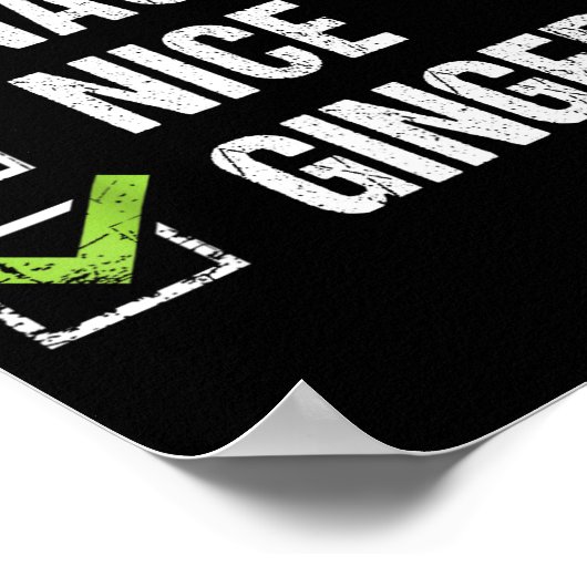 Naughty Nice Ginger Redhead Santa Hat Irish Christ Poster (Hoek)