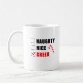 Naughty Nice Grec Design Café Mug (Gauche)