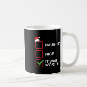 Naughty Nice Het was het waard het grappige kerstl Koffiemok