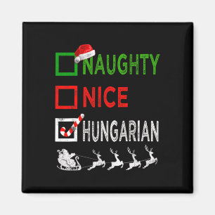 Naughty Nice Hongaarse kerstpyjama Funny San Magneet