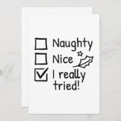 Naughty Nice I Echt geprobeerd Bedankkaart (Voorkant / Achterkant)