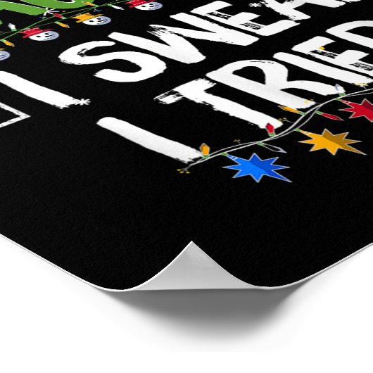 Naughty Nice I Swear I Tried Christmas Santa Claus Poster (Hoek)