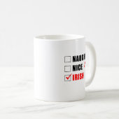 Naughty Nice Irish Kerstontwerp Coffee Mok (Voorkant rechts)