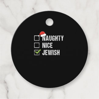 Naughty Nice Jewish Santa Christmas Bedankjes Labels