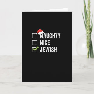 Naughty Nice Jewish Santa Christmas Kaart