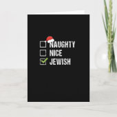 Naughty Nice Jewish Santa Christmas Kaart (Voorkant)
