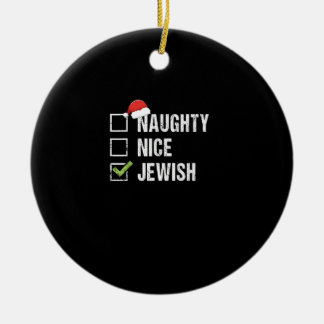 Naughty Nice Jewish Santa Christmas Keramisch Ornament