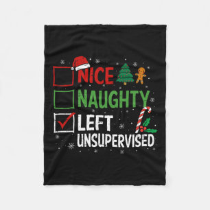 Naughty Nice liet ongecontroleerde kerstpyjama's a Fleece Deken