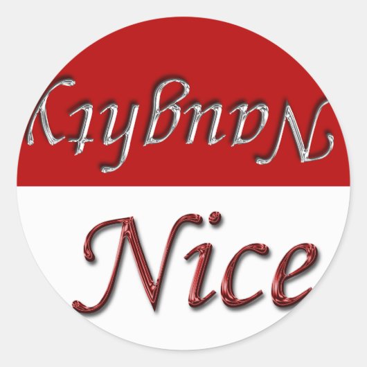 Naughty Nice List Holiday Kerstmis Design Sticker (Voorkant)