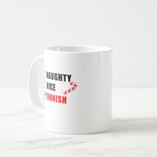 Naughty Nice Mok kerstontwerp (Voorkant links)