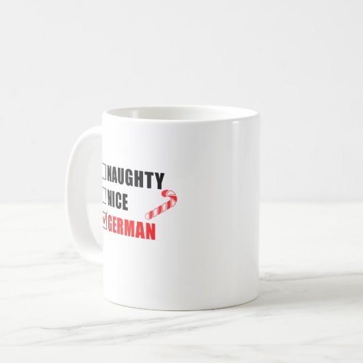 Naughty Nice Mok kerstontwerp (Voorkant links)