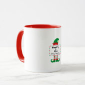 Naughty Nice Mostly Naughty Elf Funny Xmas Mug (Devant gauche)