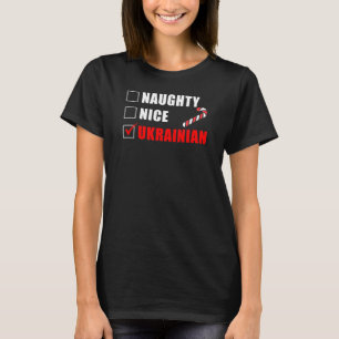 Naughty Nice Oekraïens kerstontwerp T-shirt