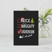 Naughty Nice oekraïense kerstpyjama Santa Cla Kaart (Staand voorkant)