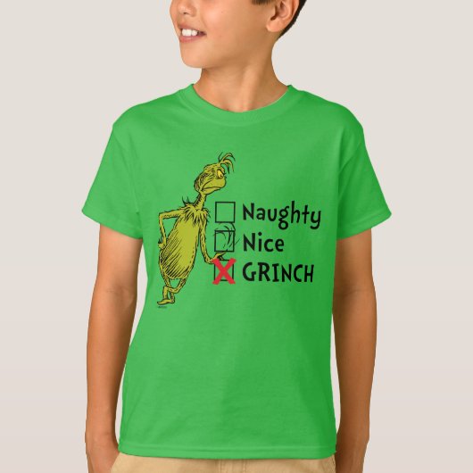 Naughty, Nice of Grinch Quote T-shirt (Voorkant)